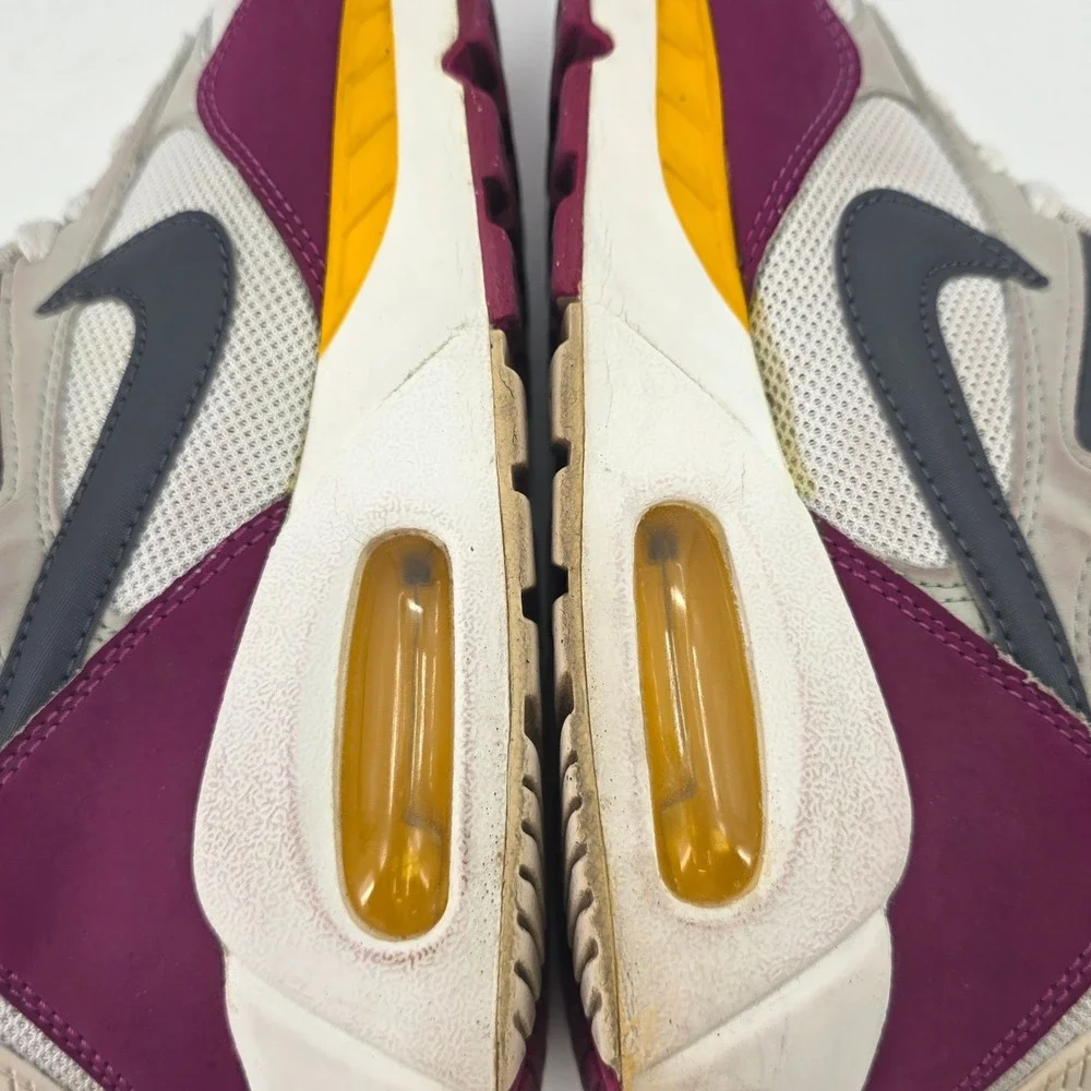 NIKE AIR MAX CORRELATE WOMENS SIZE 6.5 WHITE MAROON YELLOW SNEAKERS SHOE COMFORT - Picture 10 of 13